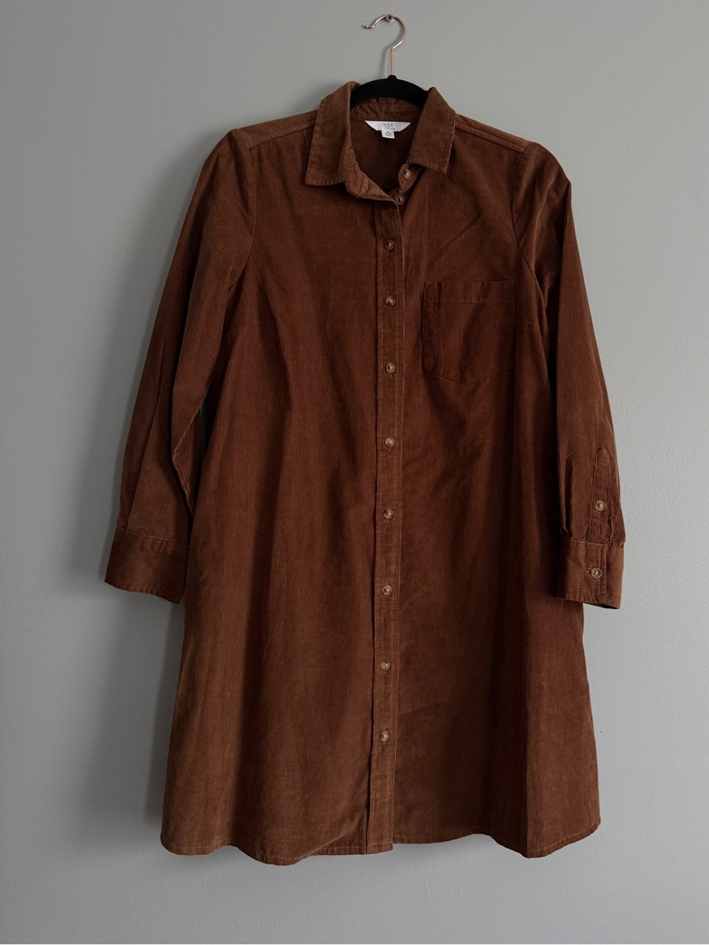 Brown Corduroy Mini Dress